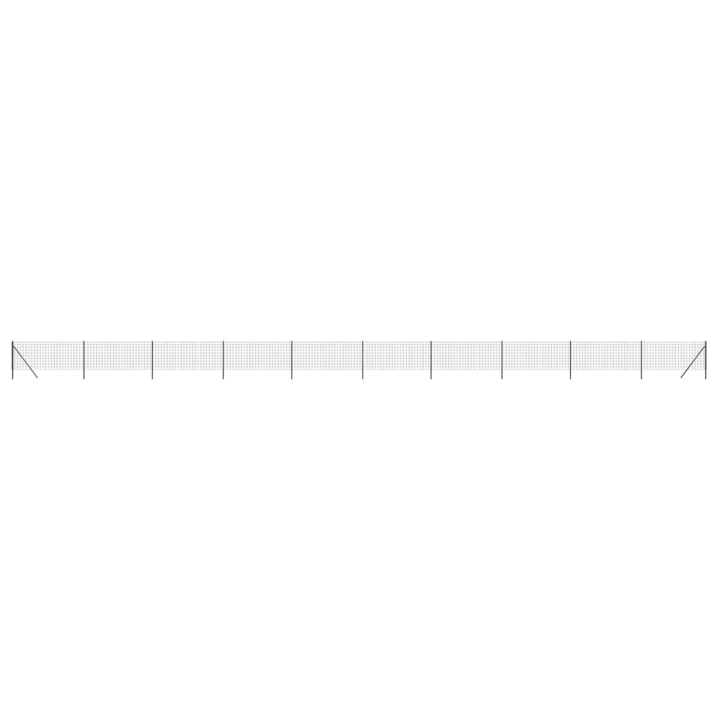 Maschendrahtzaun Anthrazit 1,1x25 m Verzinkter Stahl