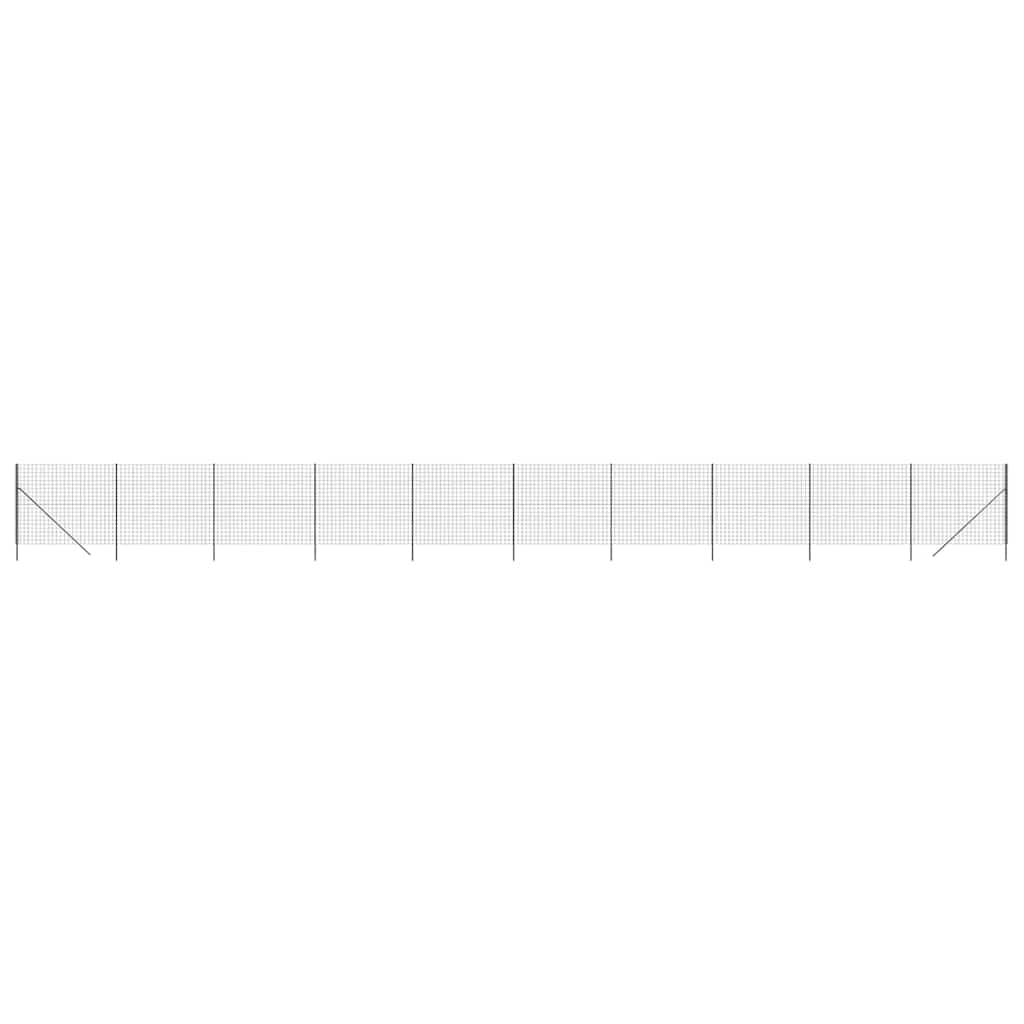 Maschendrahtzaun Anthrazit 1,6x25 m Verzinkter Stahl