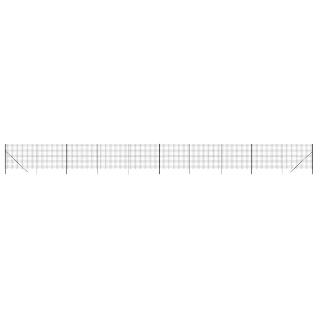 Maschendrahtzaun Anthrazit 1,8x25 m Verzinkter Stahl