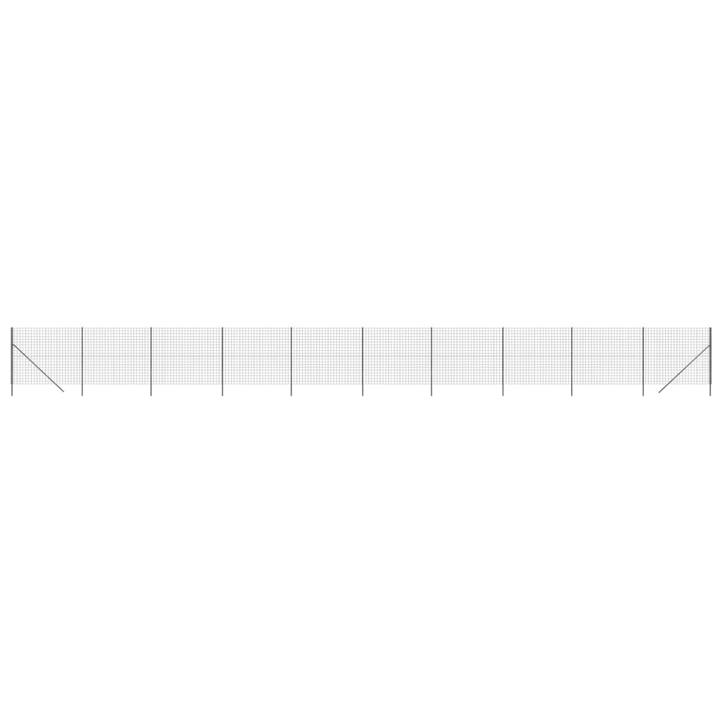 Maschendrahtzaun Anthrazit 2x25 m Verzinkter Stahl