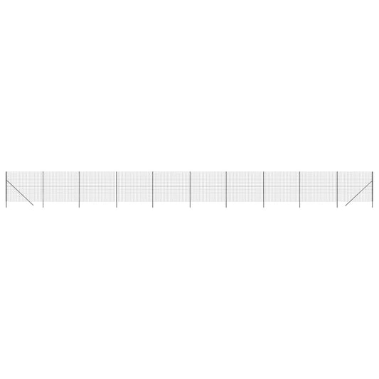 Maschendrahtzaun Anthrazit 2x25 m Verzinkter Stahl
