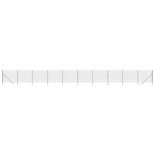 Maschendrahtzaun Anthrazit 2,2x25 m Verzinkter Stahl