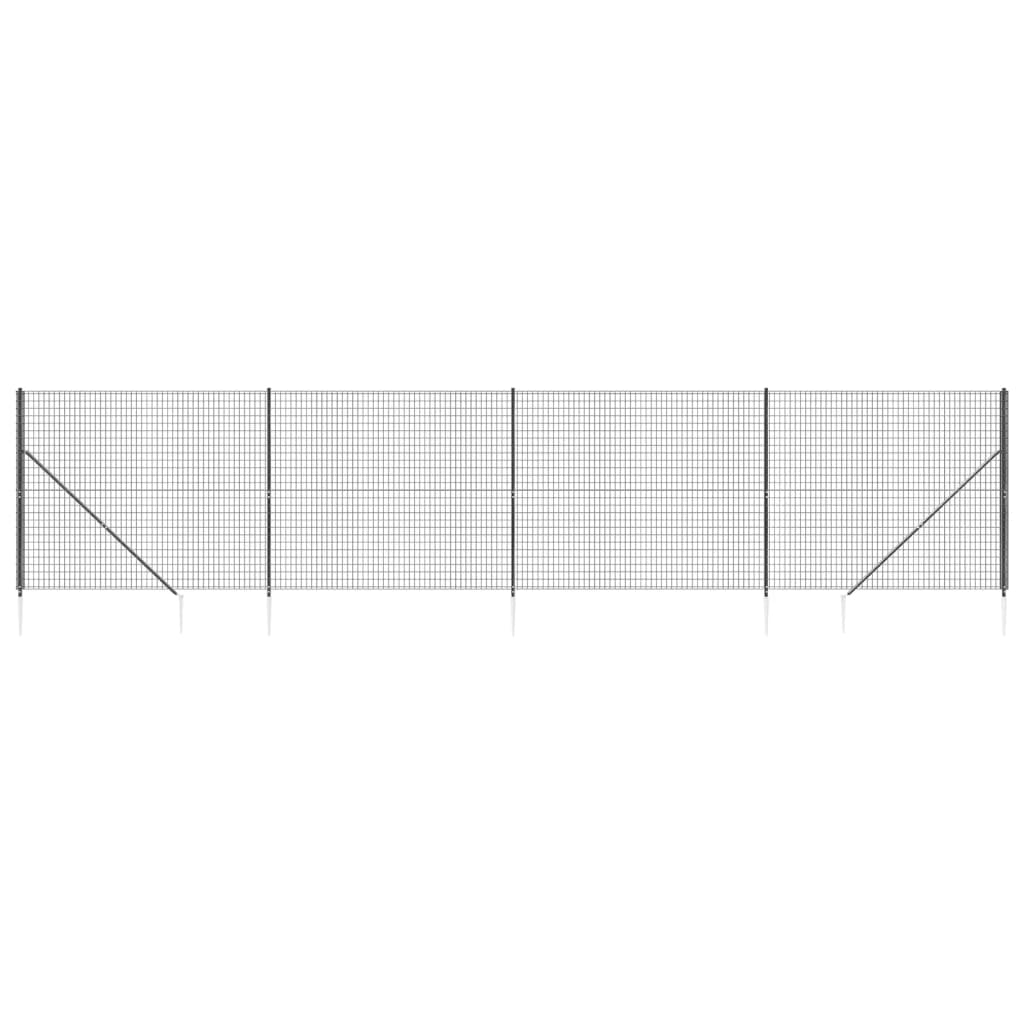 Maschendrahtzaun mit Bodenhülsen Anthrazit 1,4x10 m