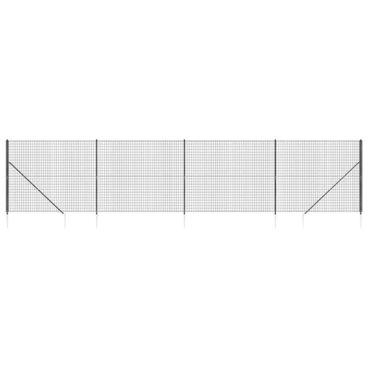Maschendrahtzaun mit Bodenhülsen Anthrazit 1,4x10 m