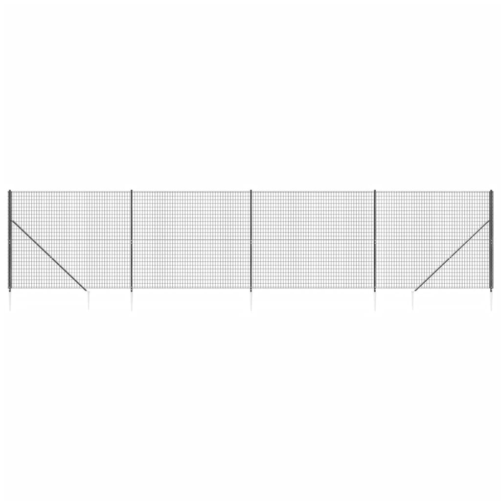 Maschendrahtzaun mit Bodenhülsen Anthrazit 1,6x10 m