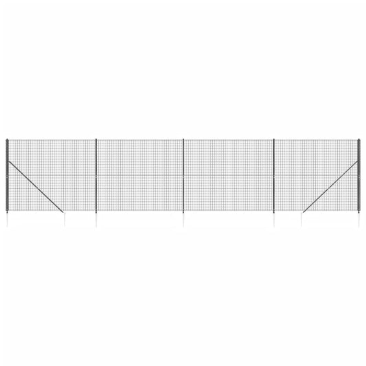 Maschendrahtzaun mit Bodenhülsen Anthrazit 1,6x10 m
