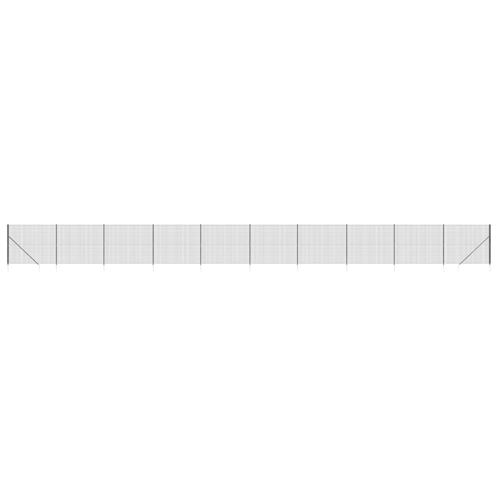 Maschendrahtzaun mit Bodenhülsen Anthrazit 1,6x25 m