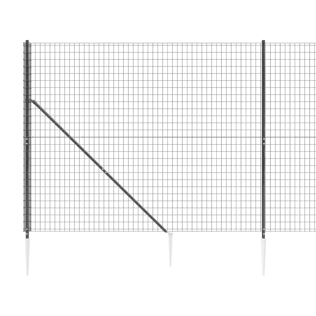 Maschendrahtzaun mit Bodenhülsen Anthrazit 1,6x25 m