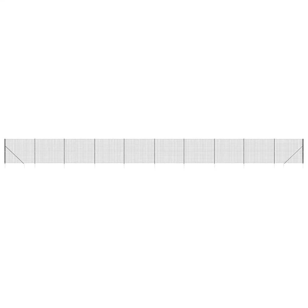 Maschendrahtzaun mit Bodenhülsen Anthrazit 2x25 m