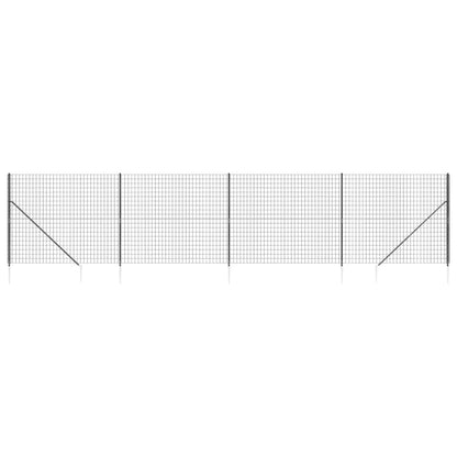 Maschendrahtzaun mit Bodenhülsen Anthrazit 1,4x10 m