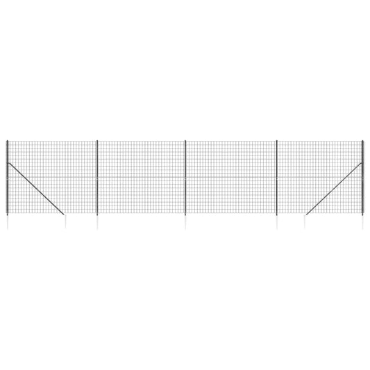 Maschendrahtzaun mit Bodenhülsen Anthrazit 1,4x10 m