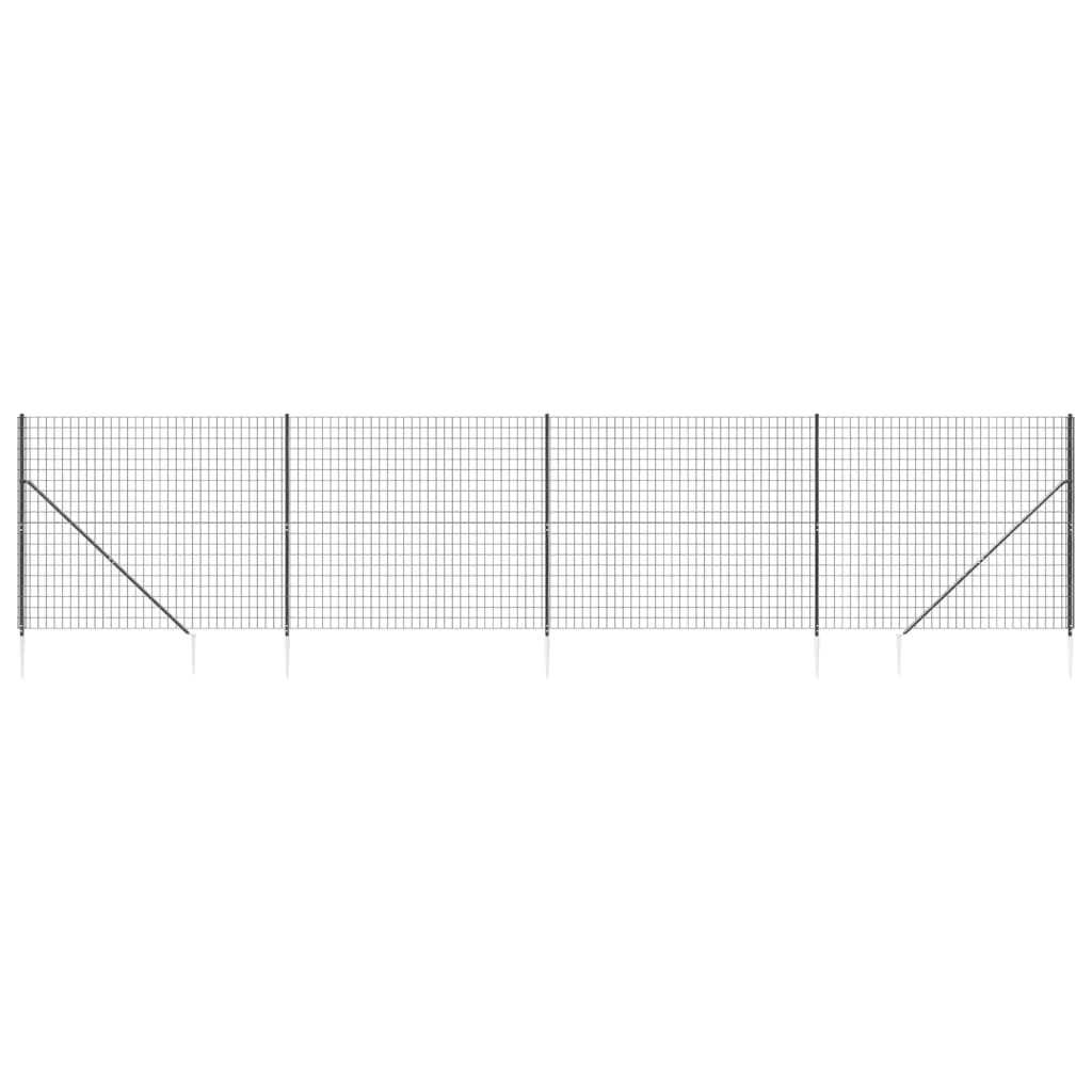 Maschendrahtzaun mit Bodenhülsen Anthrazit 1,6x10 m