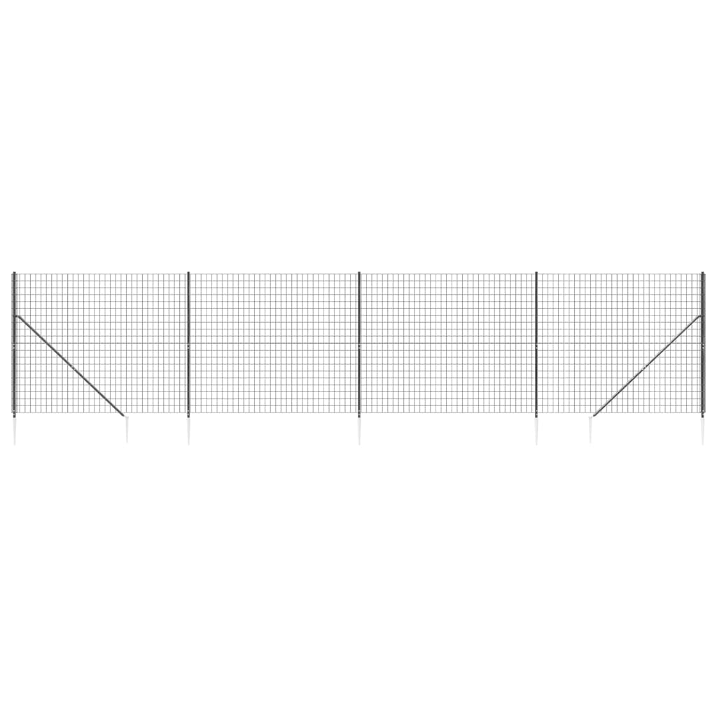 Maschendrahtzaun mit Bodenhülsen Anthrazit 2,2x10 m