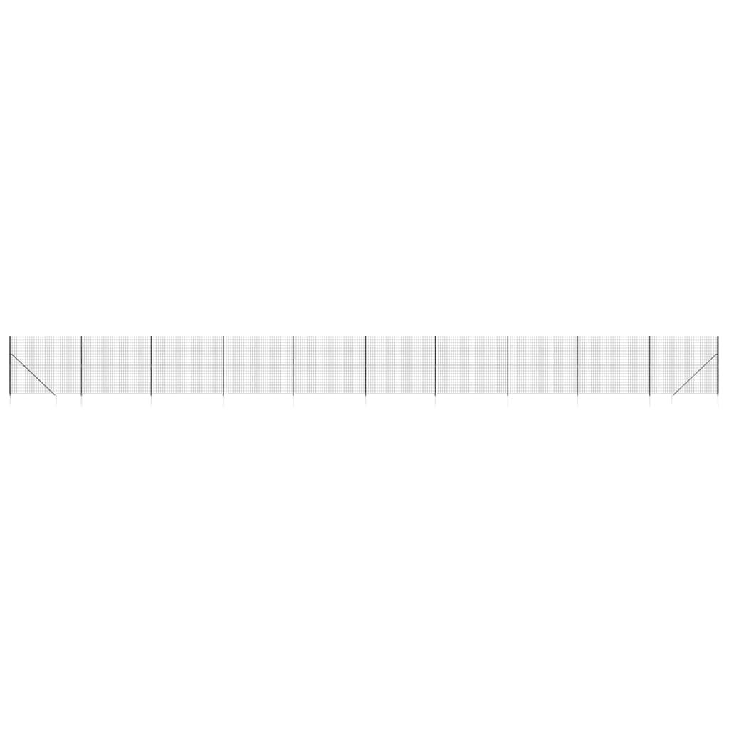 Maschendrahtzaun mit Bodenhülsen Anthrazit 1,4x25 m