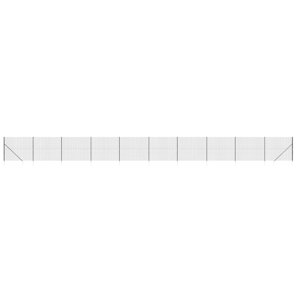 Maschendrahtzaun mit Bodenhülsen Anthrazit 1,6x25 m