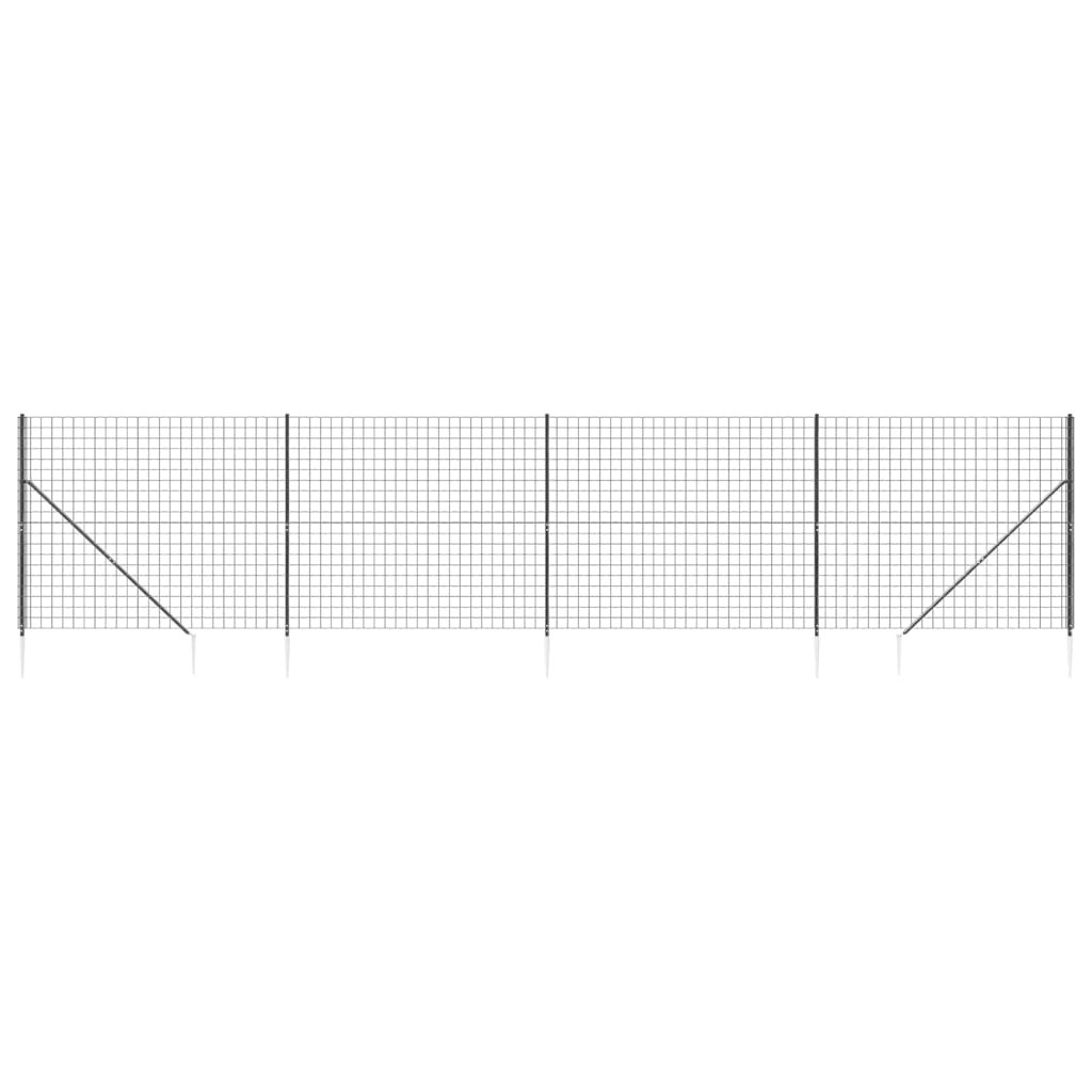 Maschendrahtzaun mit Bodenhülsen Anthrazit 1,4x10 m