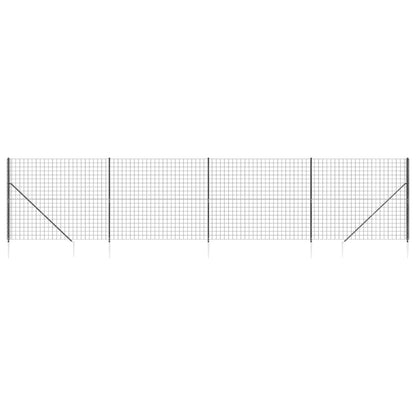 Maschendrahtzaun mit Bodenhülsen Anthrazit 1,4x10 m
