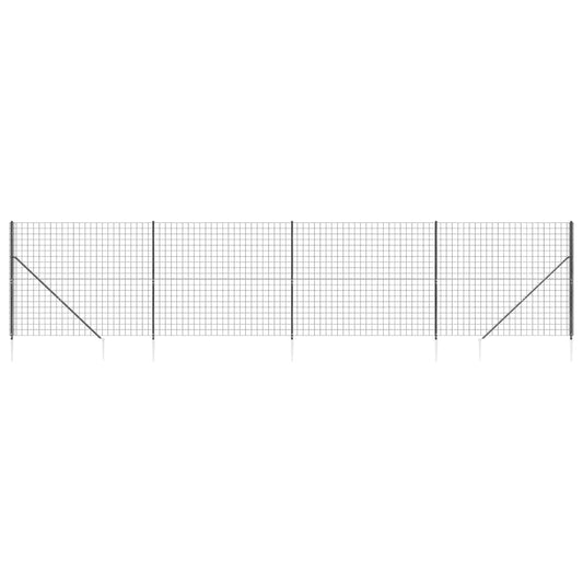 Maschendrahtzaun mit Bodenhülsen Anthrazit 1,4x10 m