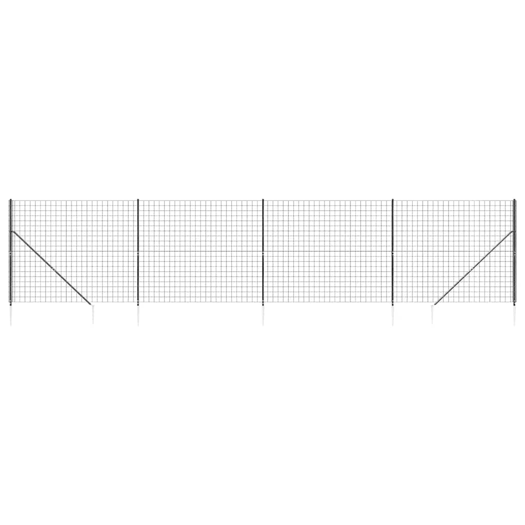 Maschendrahtzaun mit Bodenhülsen Anthrazit 1,6x10 m