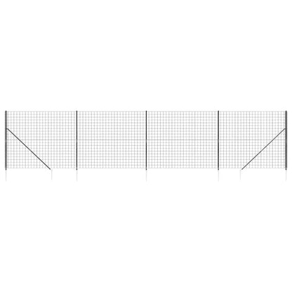 Maschendrahtzaun mit Bodenhülsen Anthrazit 1,6x10 m