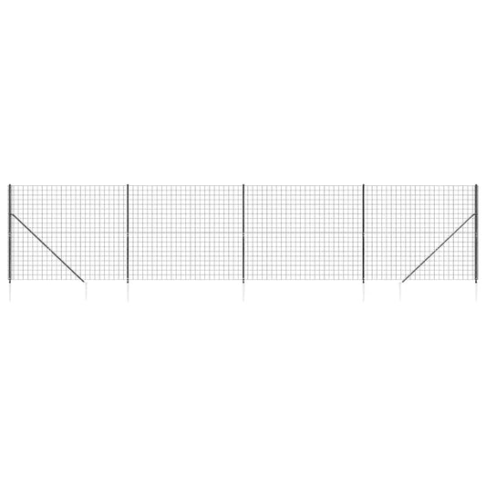 Maschendrahtzaun mit Bodenhülsen Anthrazit 1,6x10 m