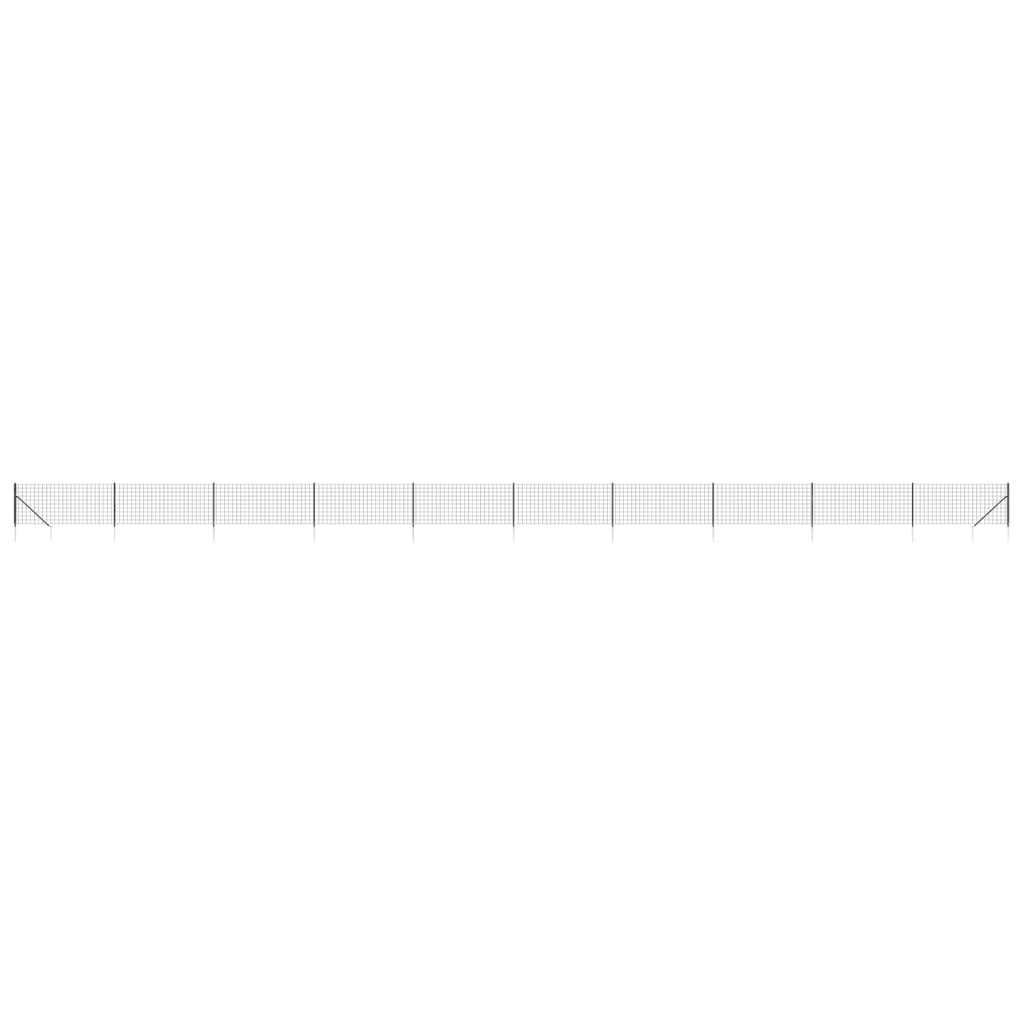 Maschendrahtzaun mit Bodenhülsen Anthrazit 0,8x25 m