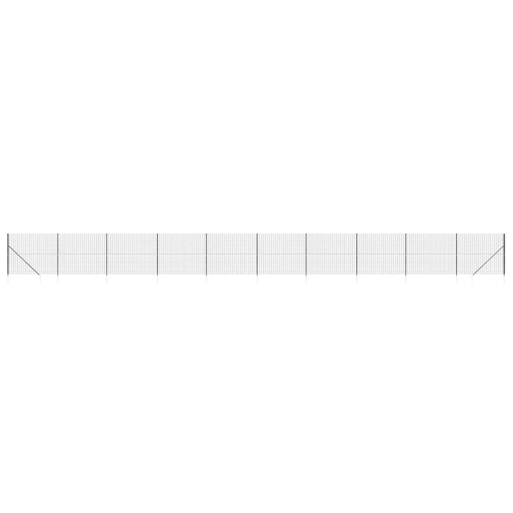 Maschendrahtzaun mit Bodenhülsen Anthrazit 1,4x25 m