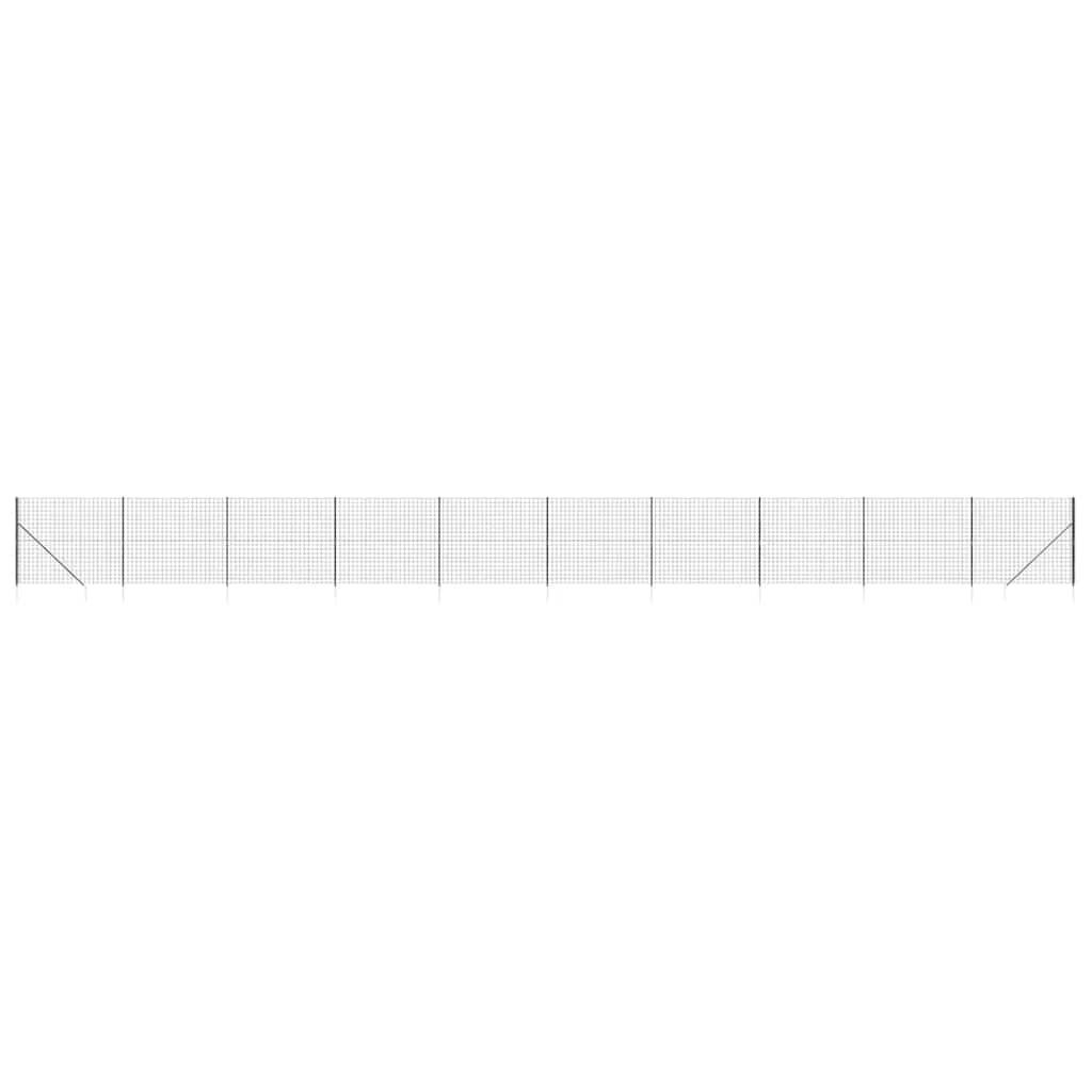 Maschendrahtzaun mit Bodenhülsen Anthrazit 1,6x25 m