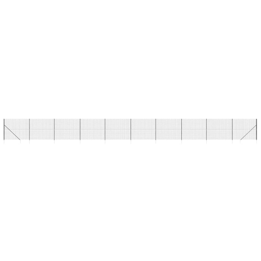 Maschendrahtzaun mit Bodenhülsen Anthrazit 2x25 m