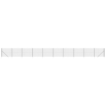 Maschendrahtzaun mit Bodenhülsen Anthrazit 2x25 m