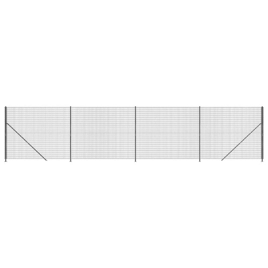 Maschendrahtzaun mit Bodenflansch Anthrazit 1,4x10 m