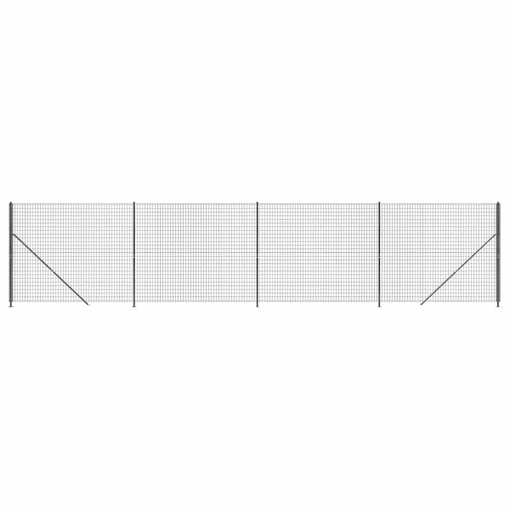 Maschendrahtzaun mit Bodenflansch Anthrazit 2,2x10 m