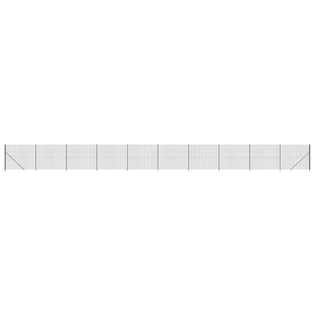 Maschendrahtzaun mit Bodenflansch Anthrazit 1,6x25 m