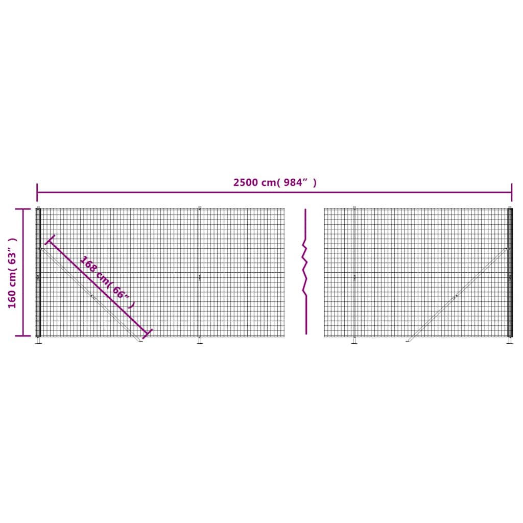 Maschendrahtzaun mit Bodenflansch Anthrazit 1,6x25 m