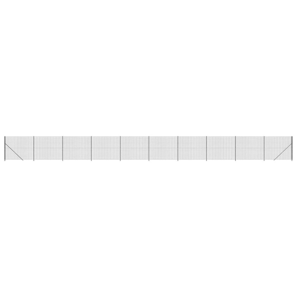 Maschendrahtzaun mit Bodenflansch Anthrazit 2x25 m