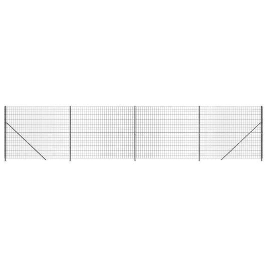 Maschendrahtzaun mit Bodenflansch Anthrazit 1,4x10 m