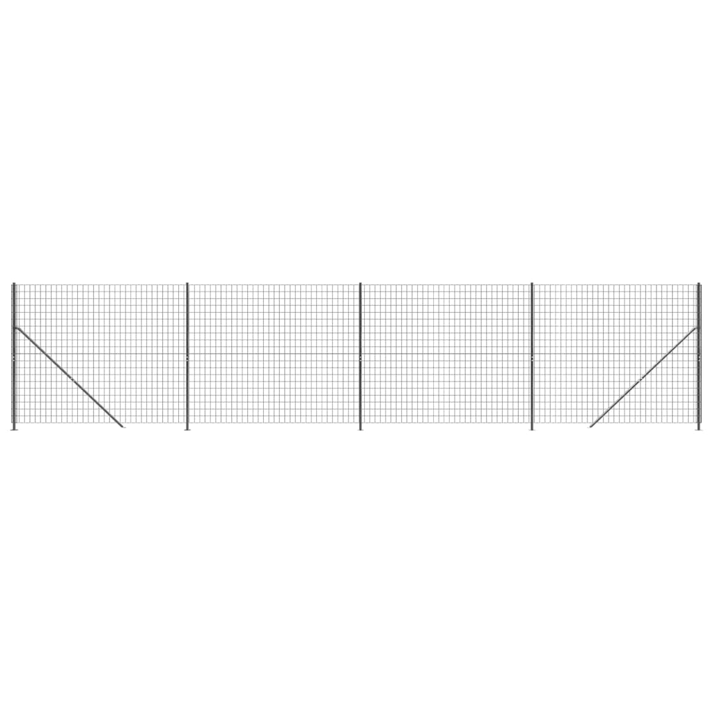 Maschendrahtzaun mit Bodenflansch Anthrazit 1,6x10 m