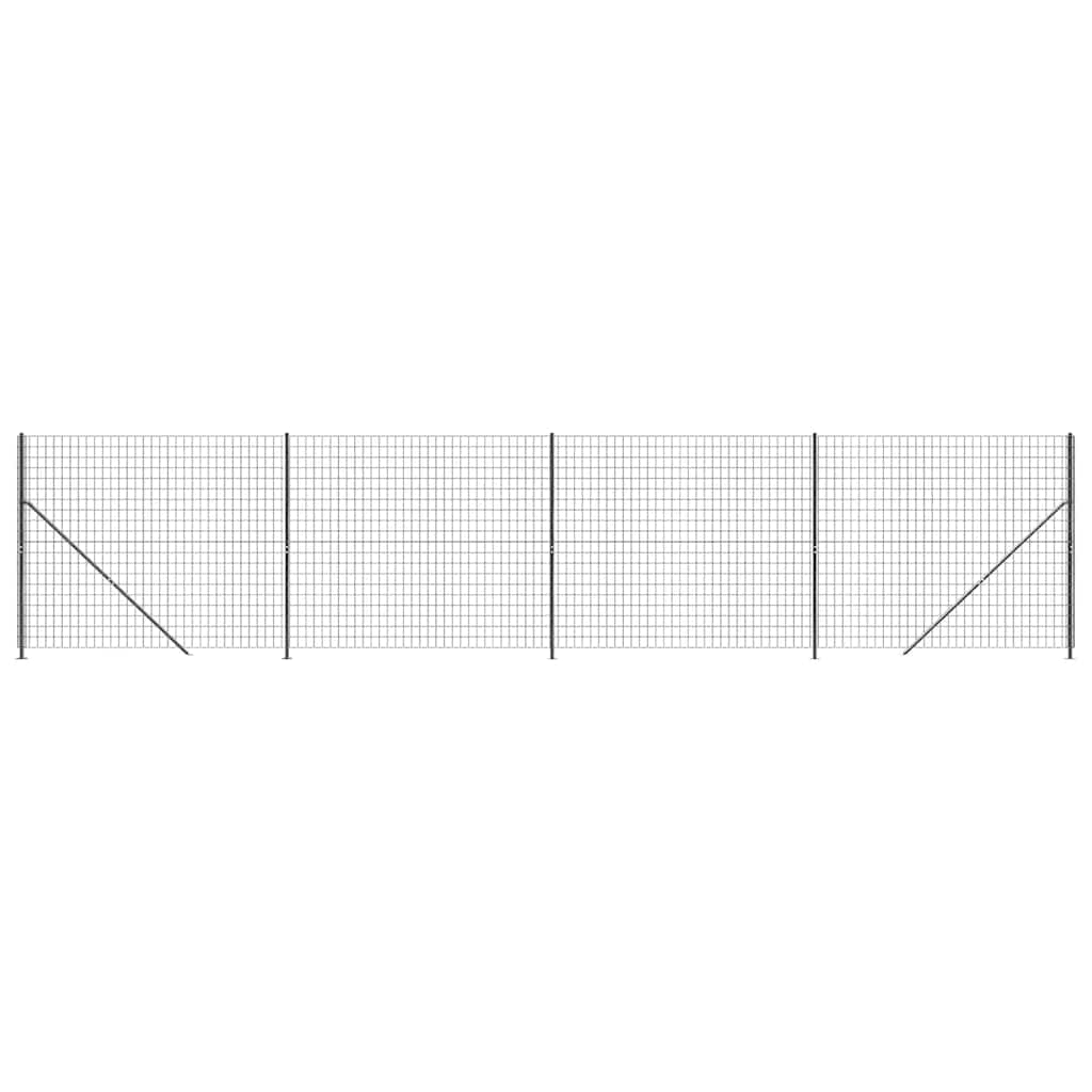 Maschendrahtzaun mit Bodenflansch Anthrazit 2x10 m