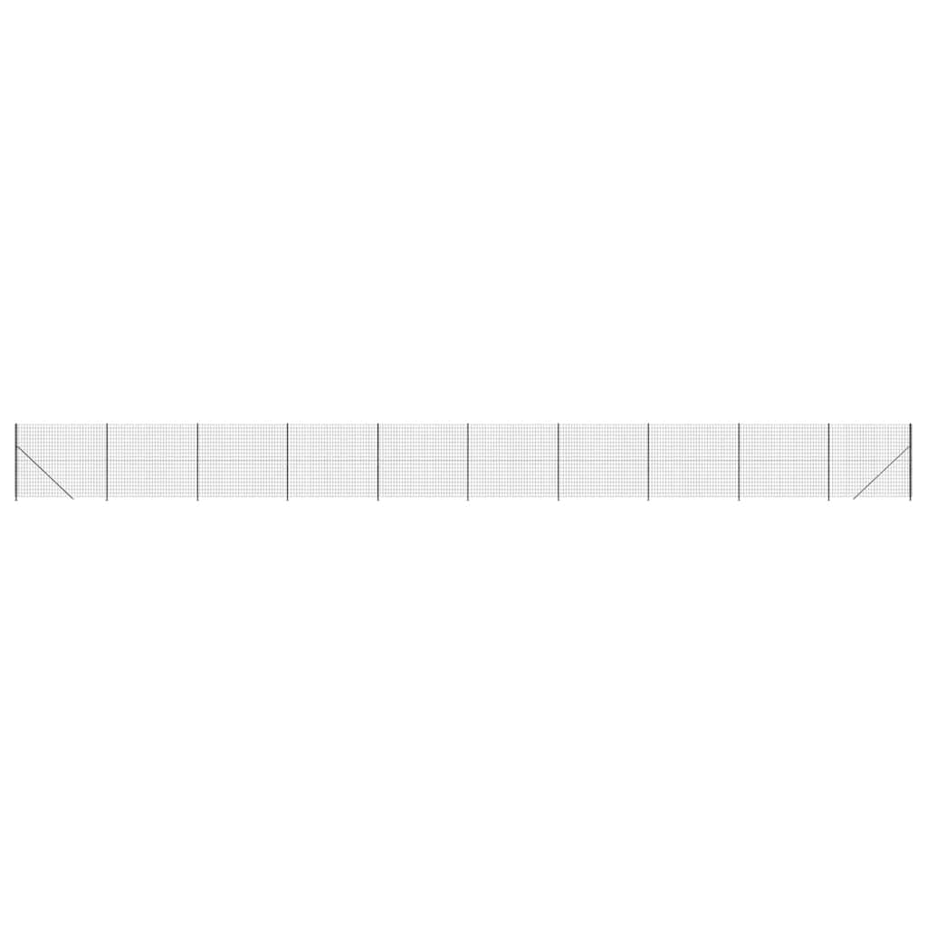 Maschendrahtzaun mit Bodenflansch Anthrazit 2x25 m