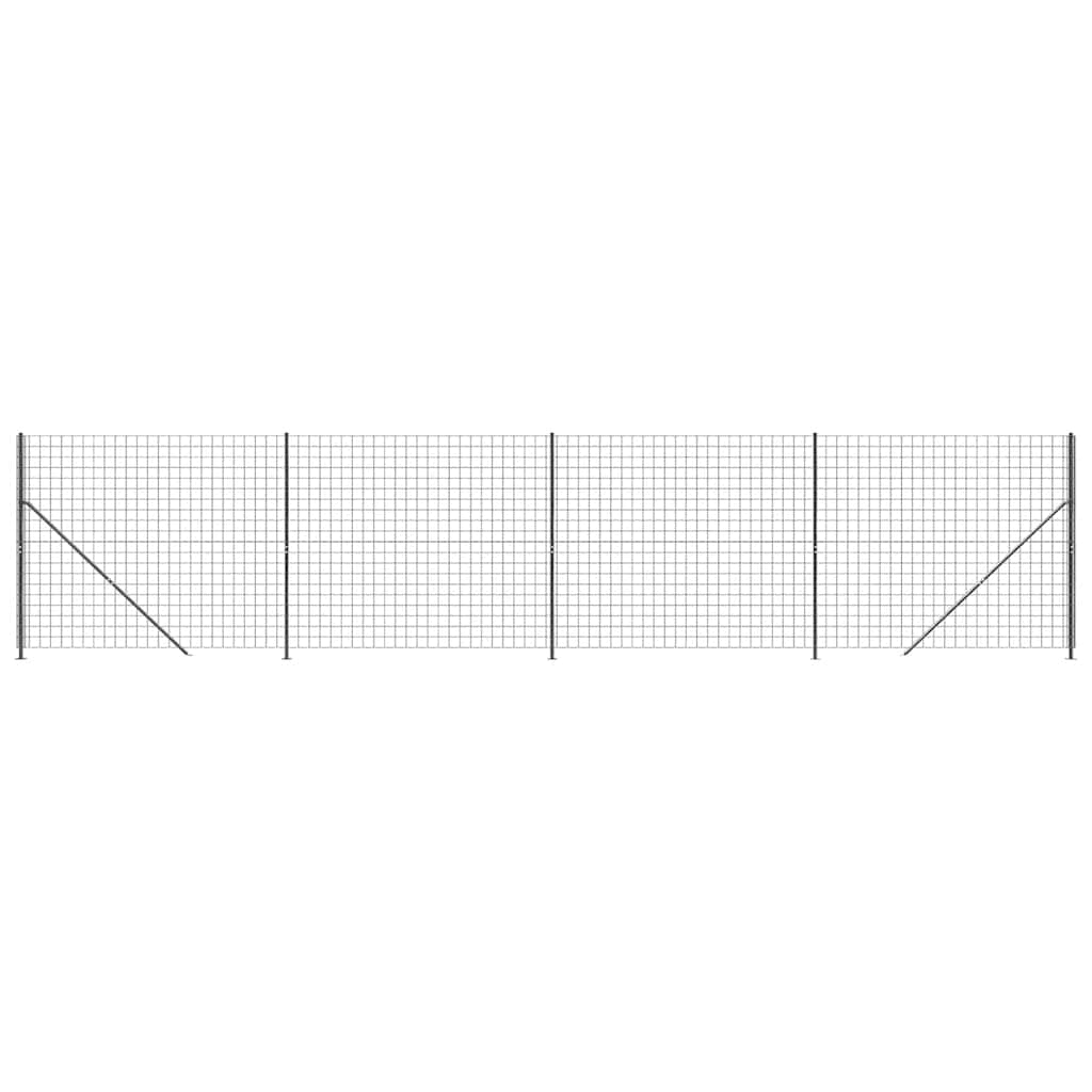Maschendrahtzaun mit Bodenflansch Anthrazit 1,4x10 m
