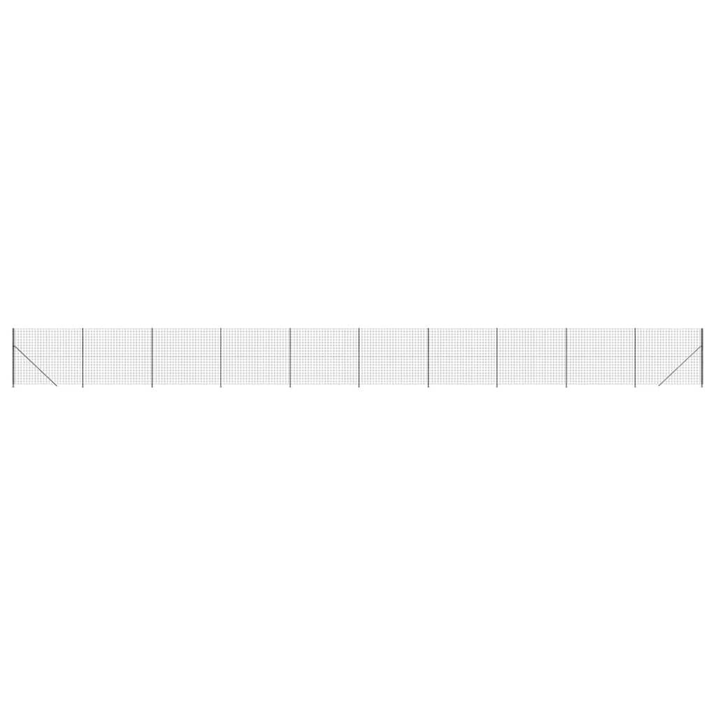 Maschendrahtzaun mit Bodenflansch Anthrazit 1,6x25 m