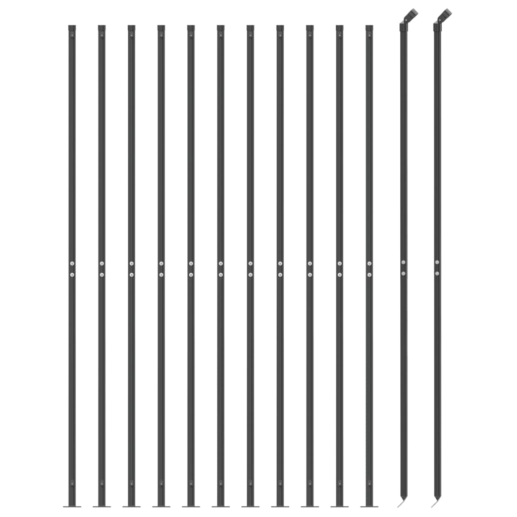 Trådnetshegn med jordflange antracit 1,6x25 m
