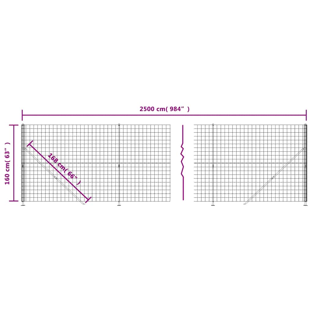 Maschendrahtzaun mit Bodenflansch Anthrazit 1,6x25 m