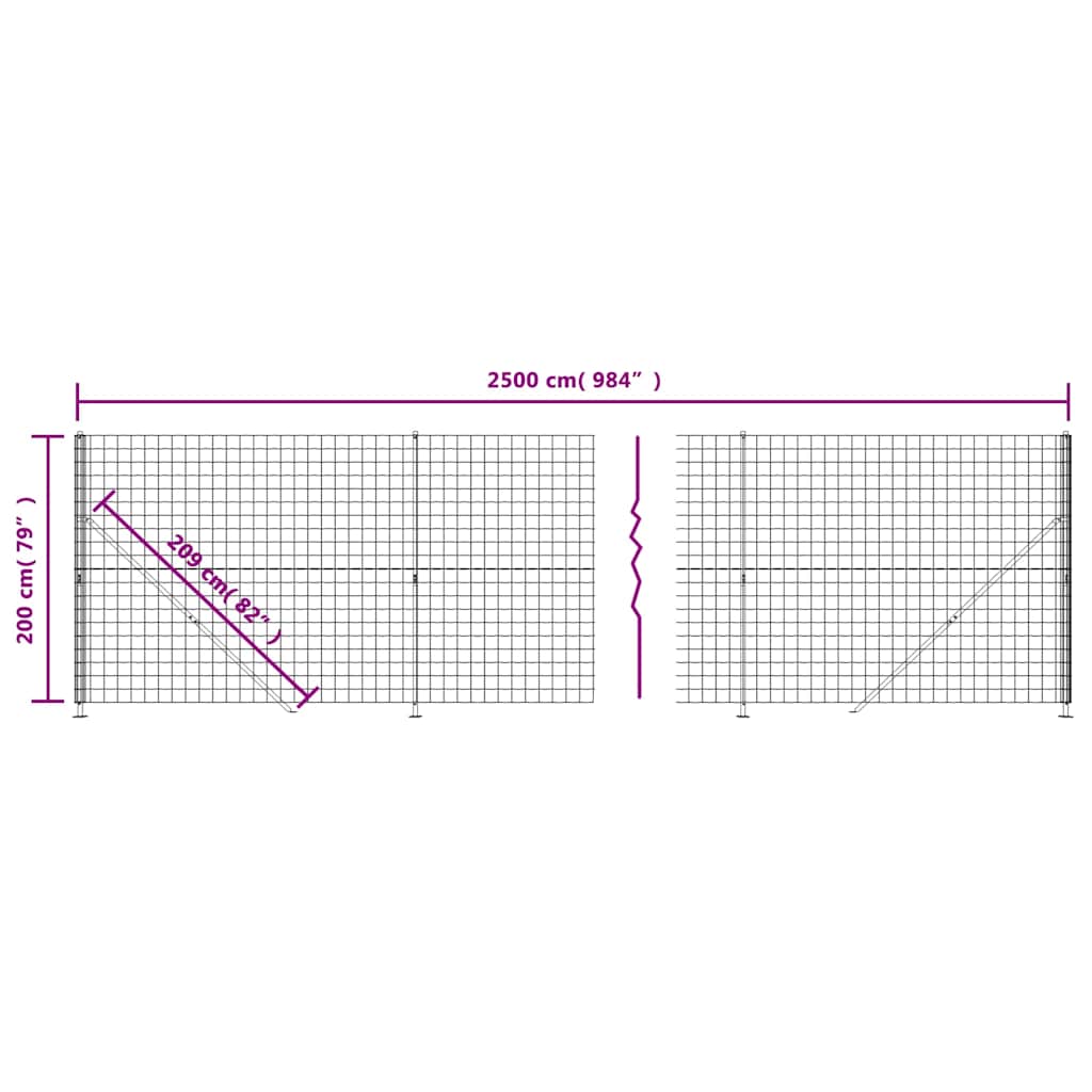 Maschendrahtzaun mit Bodenflansch Anthrazit 2x25 m
