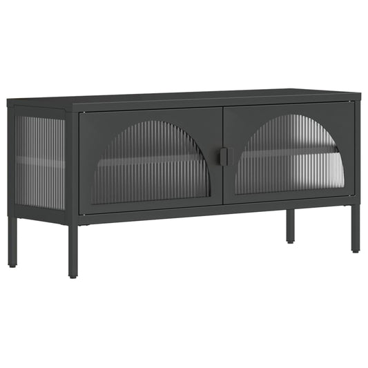 TV-skab Sort 105x35x50 cm Glas og Stål