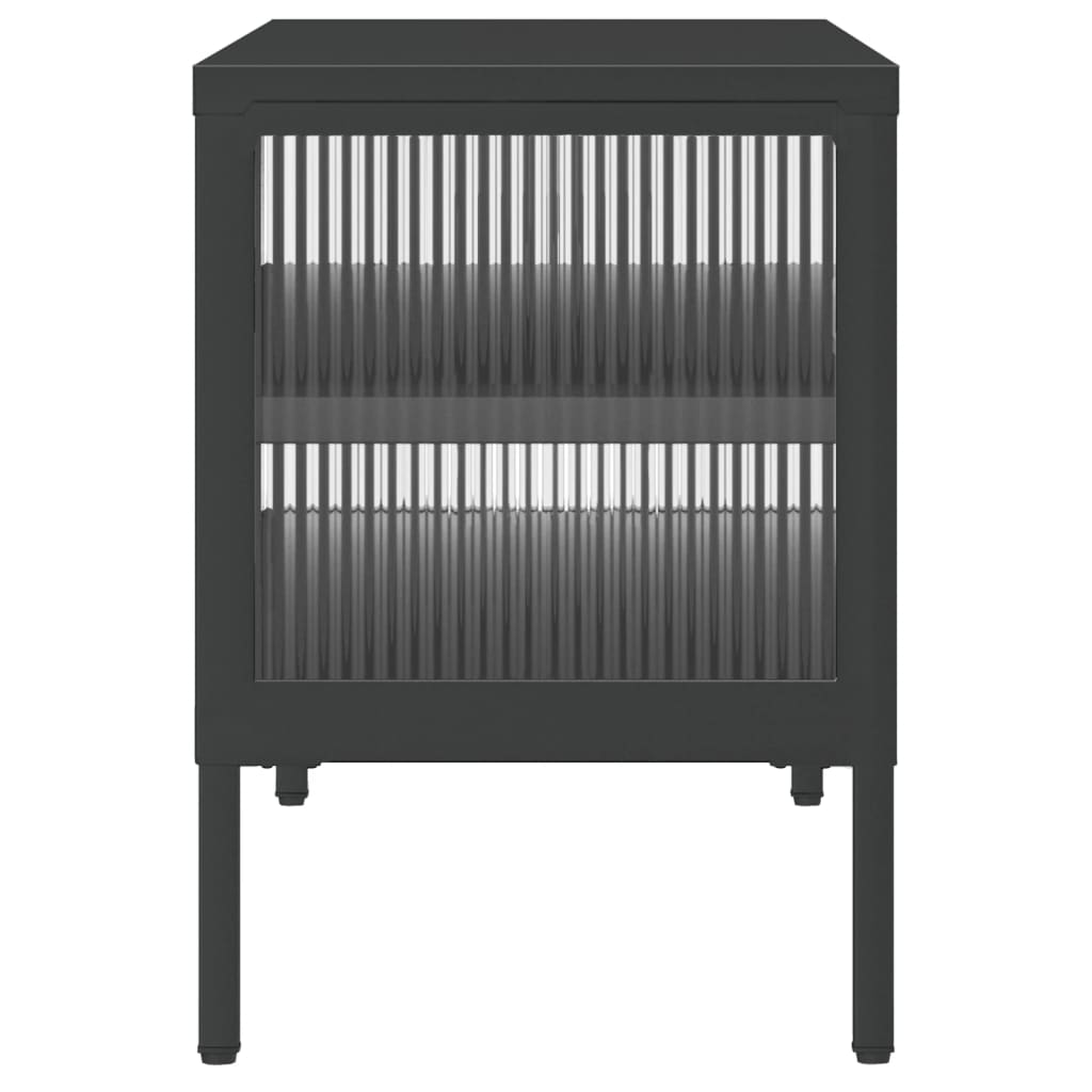 TV-Schrank Schwarz 105x35x50 cm Glas und Stahl