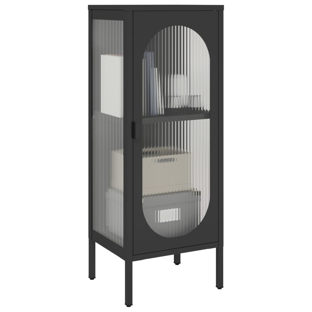Skænk Sort 40x35x105 cm Glas og Stål