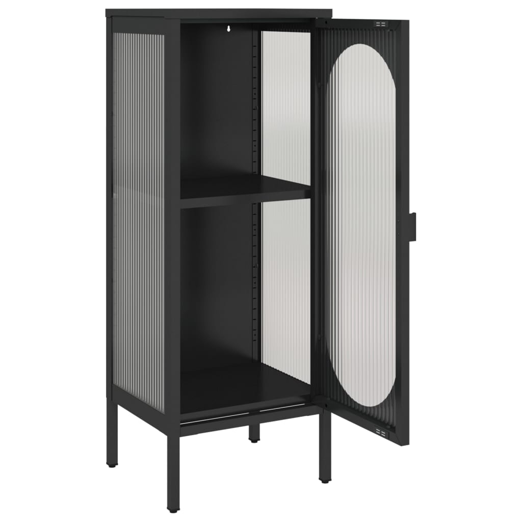 Skænk Sort 40x35x105 cm Glas og Stål