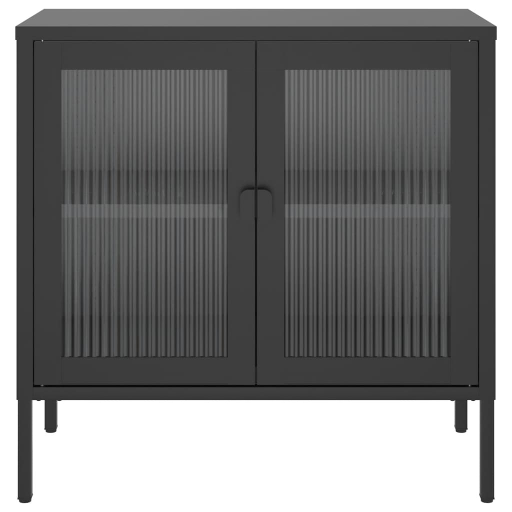 Skænk Sort 70x35x70 cm Glas og Stål