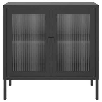 Skænk Sort 70x35x70 cm Glas og Stål